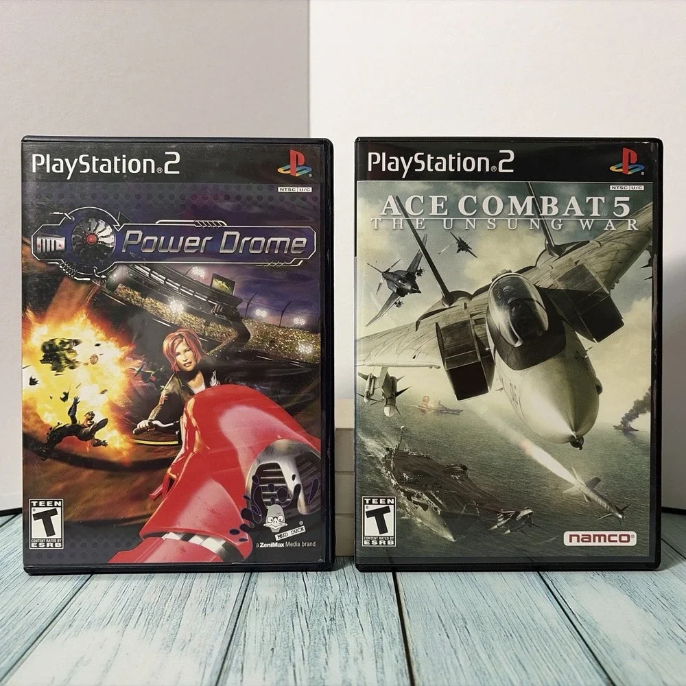 Ace Combat 5 The Unsung War & Power Drome Sony PlayStation 2 PS2 Bundle Games